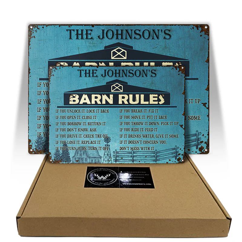 Personalized Farm Barn Rules Customized Classic Metal Signs - Image 5