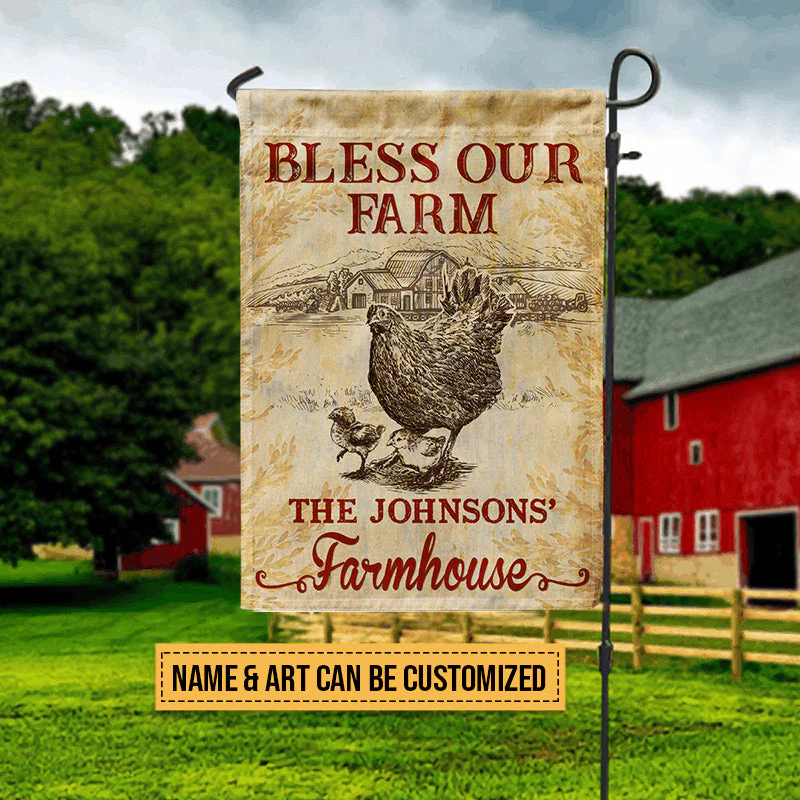 Personalized Farm Bless Our Farm Art Custom Flag - Image 2
