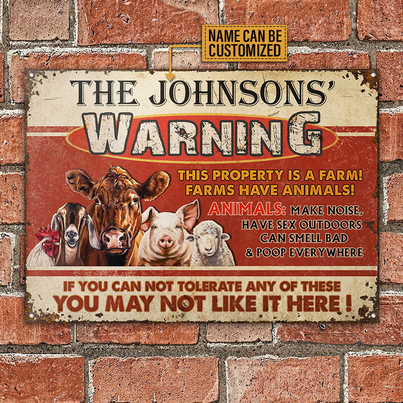 Personalized Farm This Property Is A Farm Customized Classic Metal Sign - Image 2