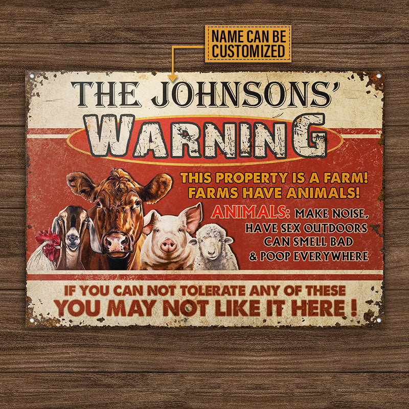 Personalized Farm This Property Is A Farm Customized Classic Metal Sign - Image 4