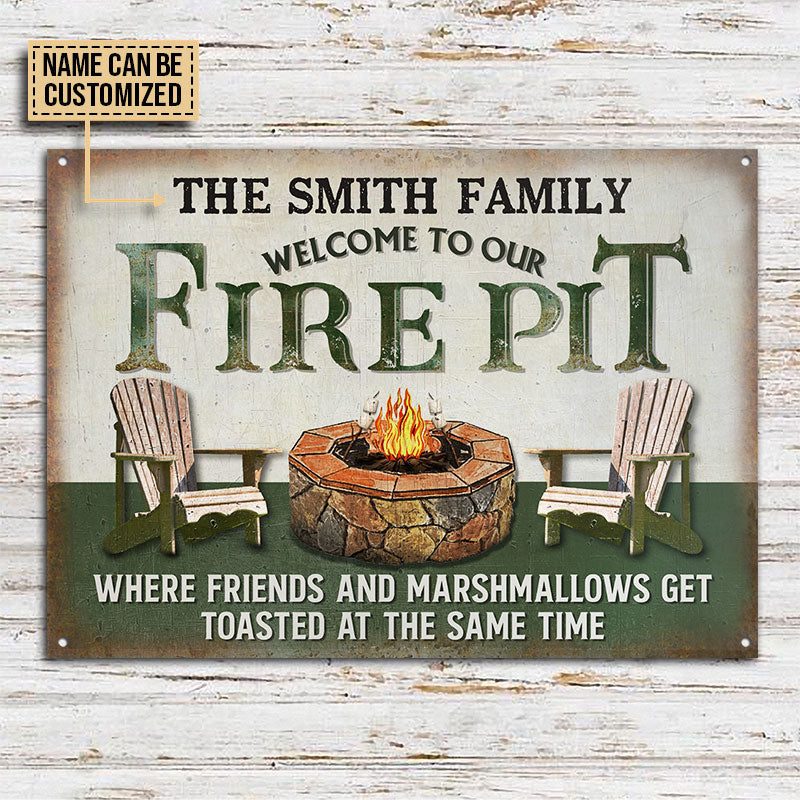 Personalized Fire Pit Get Toasted At The Same Time Custom Classic Metal Signs - Image 3