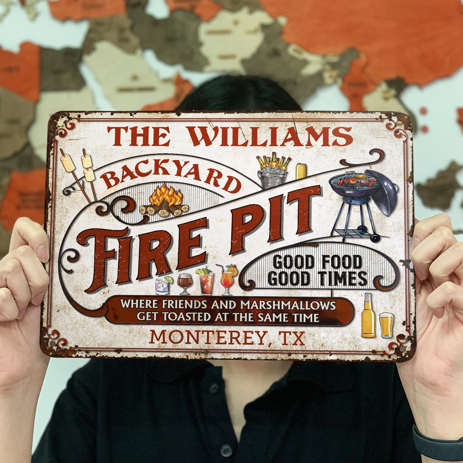 Personalized Fire Pit Get Toasted Custom Classic Metal Signs - Image 4