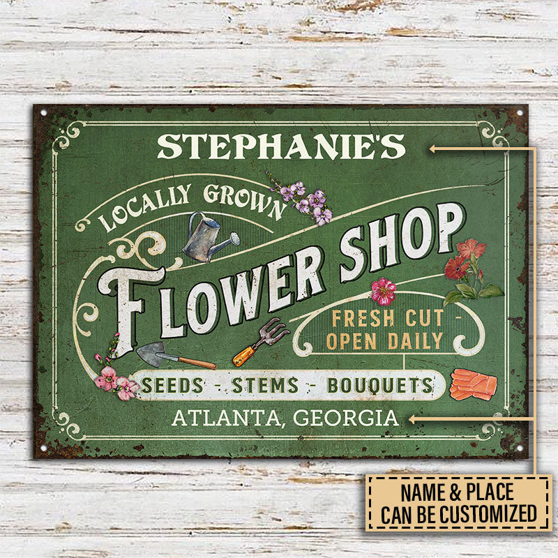 Personalized Floristry Flower Shop Customized Classic Metal Signs - Image 3