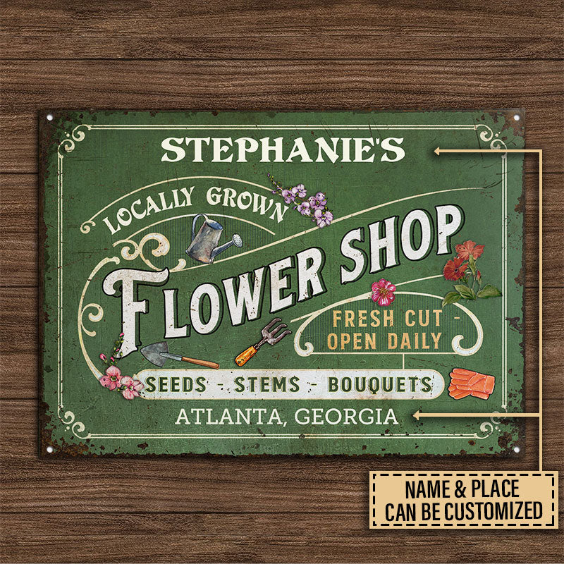 Personalized Floristry Flower Shop Customized Classic Metal Signs - Image 4