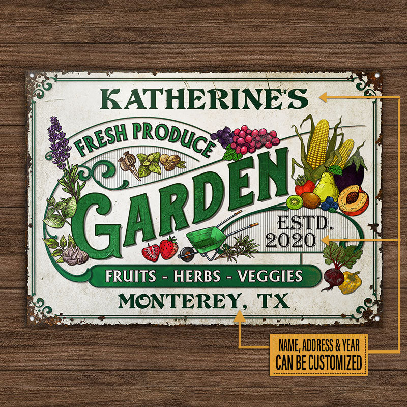 Personalized Garden Fresh Produce Custom Classic Metal Signs - Image 4