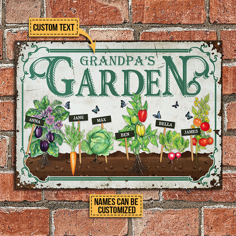 Personalized Garden Vegetables Customized Classic Metal Signs - Image 2