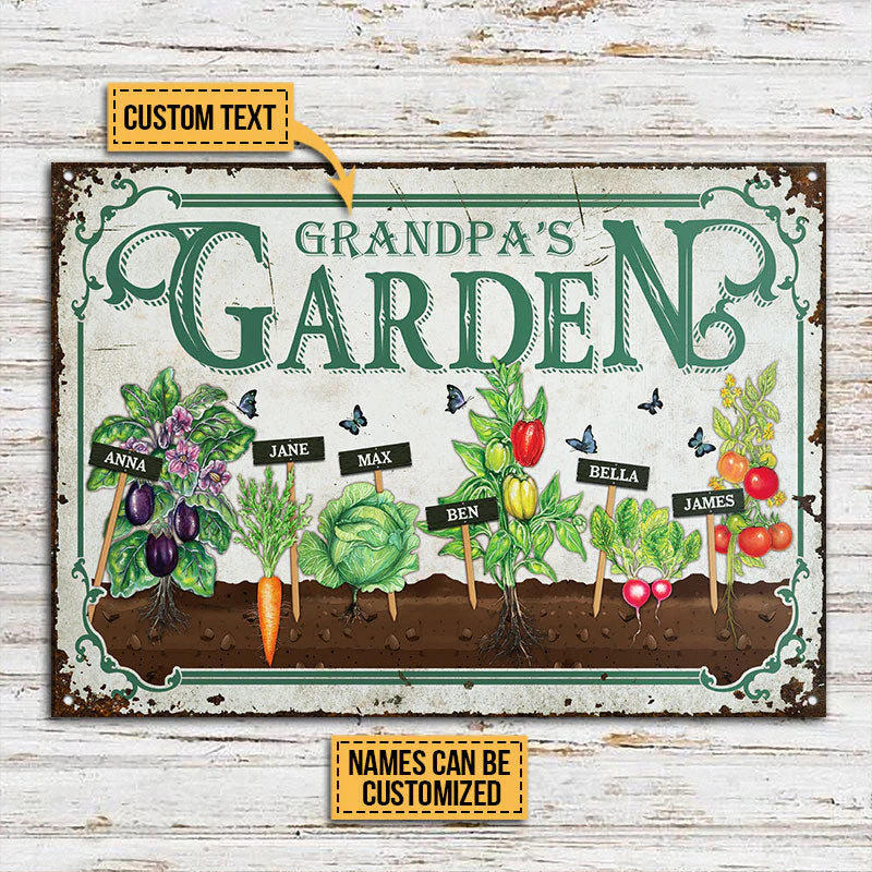 Personalized Garden Vegetables Customized Classic Metal Signs - Image 3