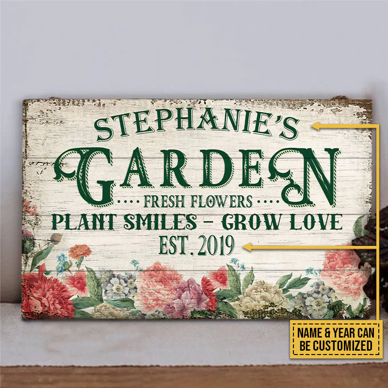Personalized Gardening Grow Love Customized Wood Rectangle Sign - Image 4