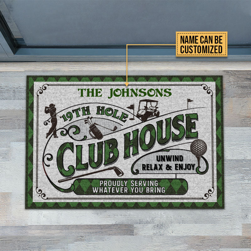 Personalized Golf 19th Hole Proudly Serving Custom Doormat - Image 3
