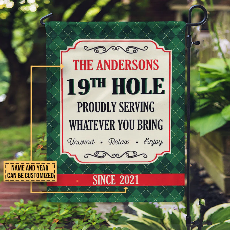 Personalized Golf 19th Hole Serving Customized Flag - Image 2