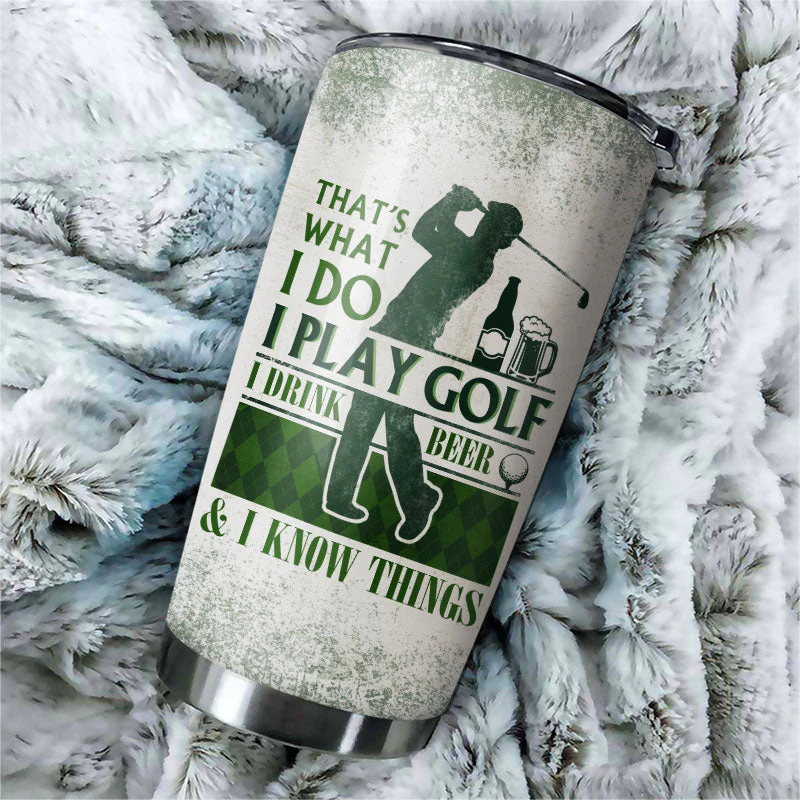 Personalized Golf That's What I Do Customized Tumbler - Image 3
