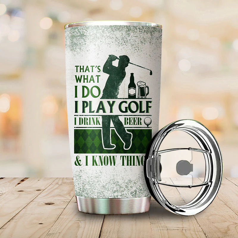 Personalized Golf That's What I Do Customized Tumbler - Image 4