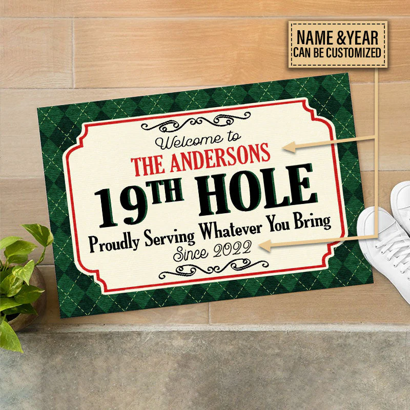 Personalized Golf Welcome 19th Hole Custom Doormat - Image 3