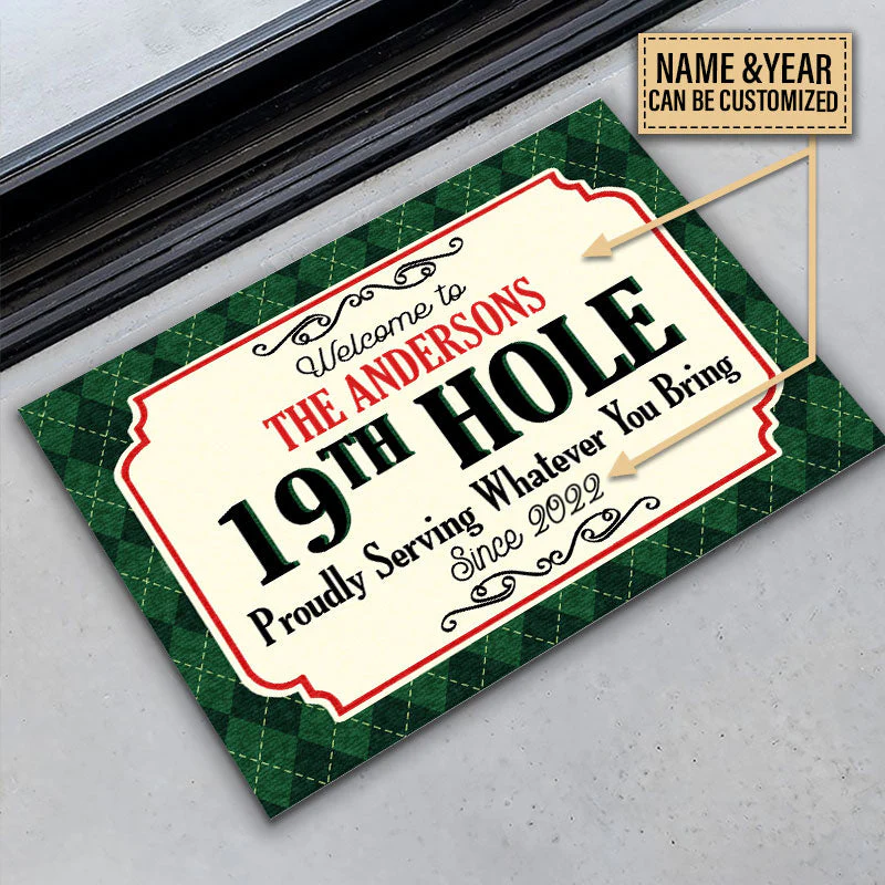 Personalized Golf Welcome 19th Hole Custom Doormat - Image 4