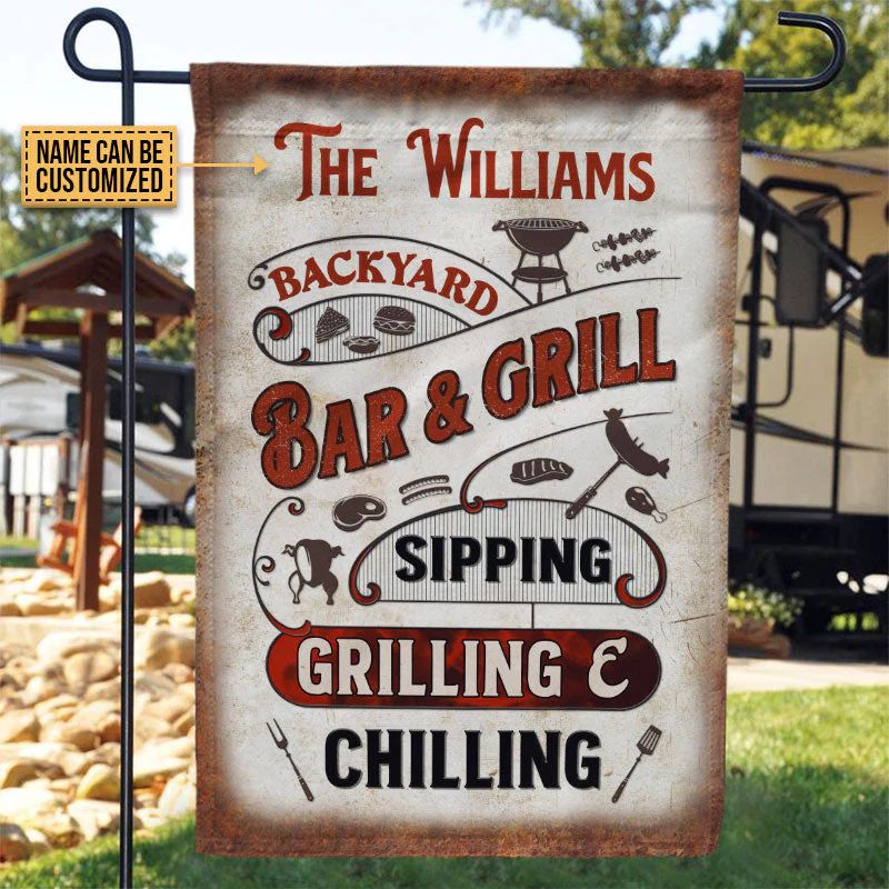 Personalized Grilling Bar And Grill Customized Flag - Image 3