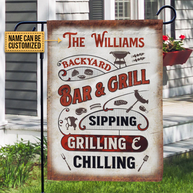 Personalized Grilling Bar And Grill Customized Flag - Image 4