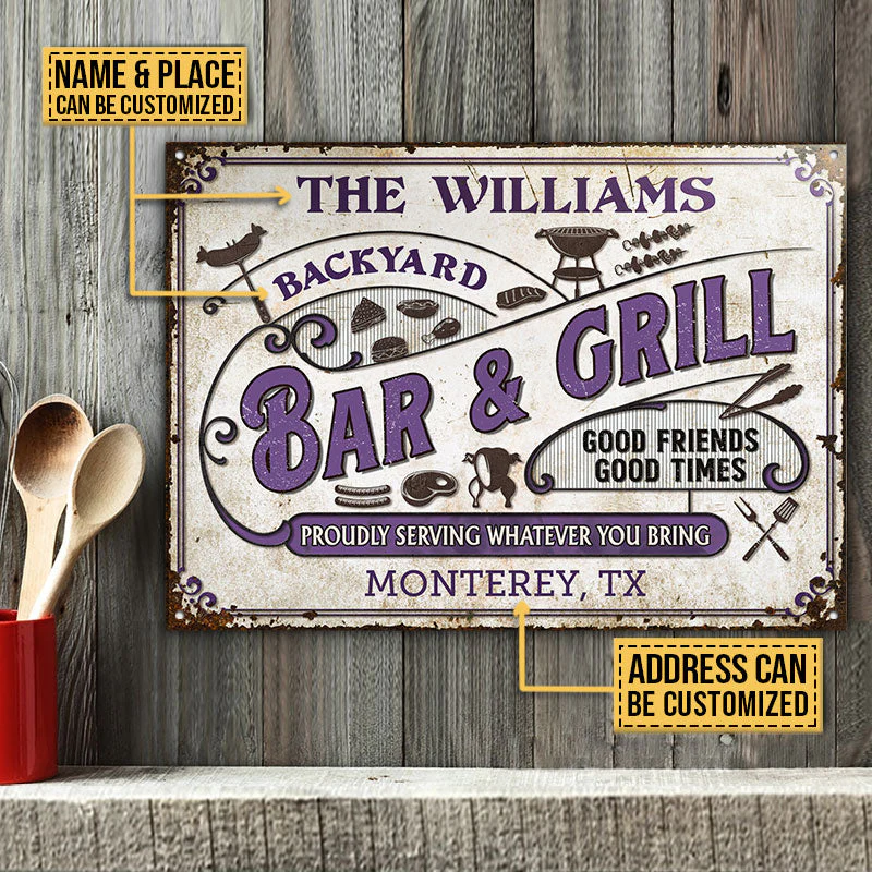Personalized Grilling Proudly Serving Color Customized Classic Metal Signs - Image 5