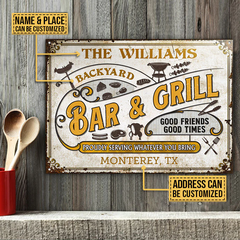 Personalized Grilling Proudly Serving Color Customized Classic Metal Signs - Image 6