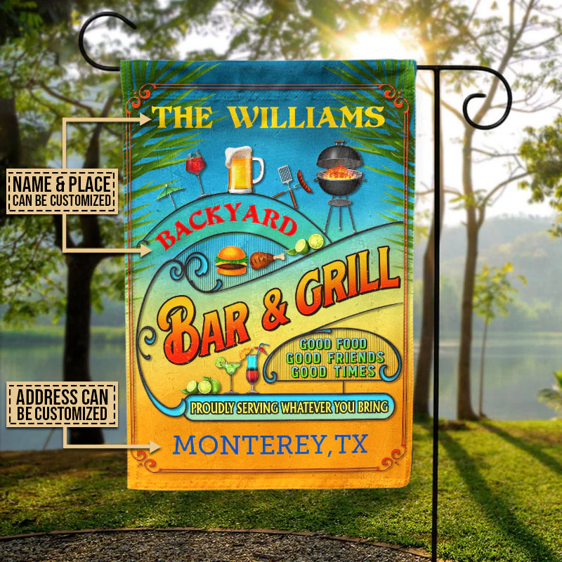 Personalized Grilling Summer Good Food Good Friends Custom Flag - Image 4