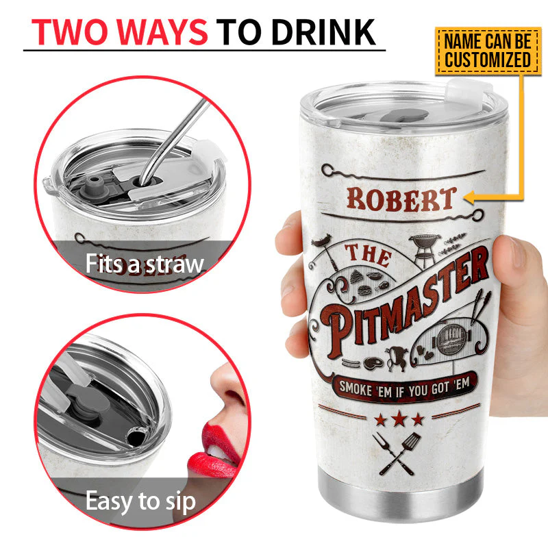 Personalized Grilling The Pitmaster Smoke 'Em Custom Tumbler - Image 5