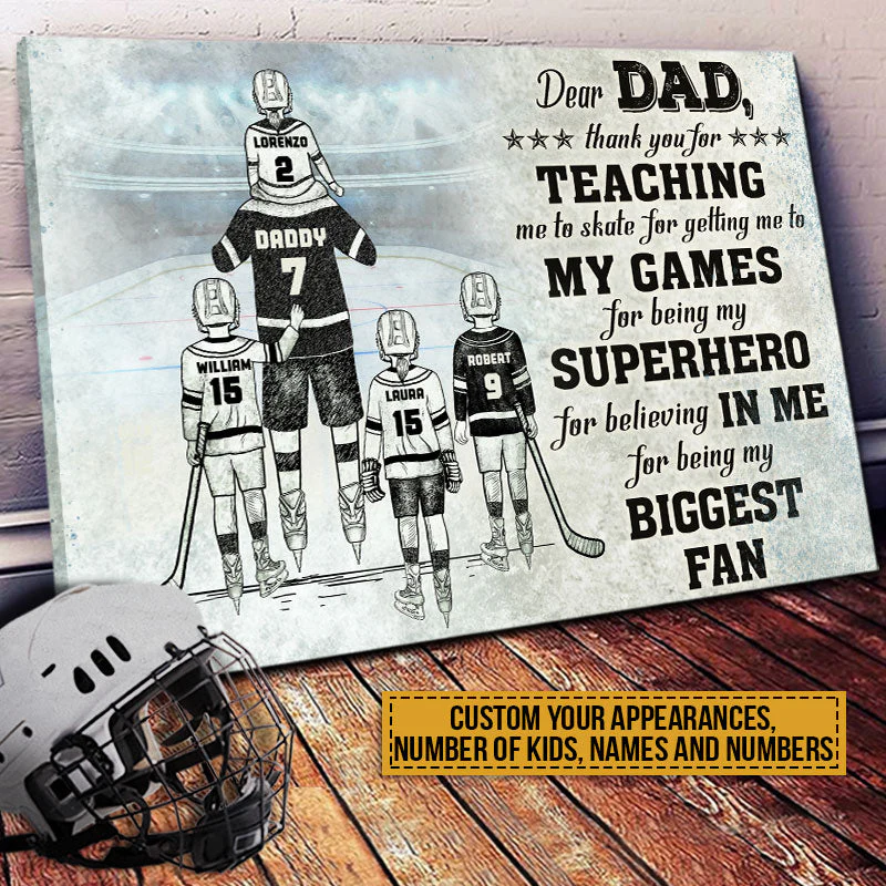 Personalized Hockey Dad And Child Thank You Custom Canvas - Image 3