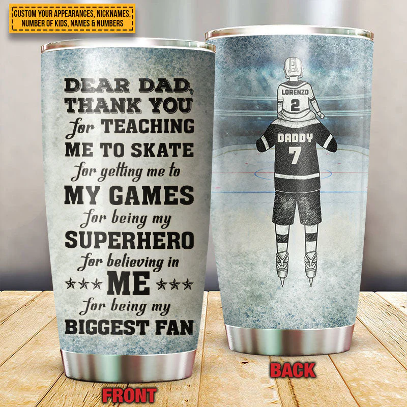 Personalized Hockey Dad And Child Thank You Custom Tumbler - Image 4