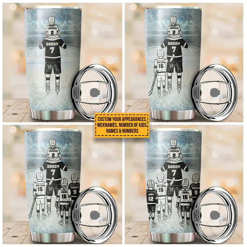 Personalized Hockey Dad And Child Thank You Custom Tumbler - Image 5