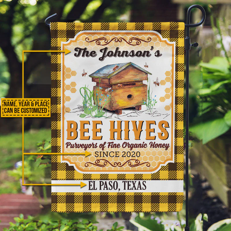Personalized Honey Bee Bee Hives Flannel Custom Flag - Image 3