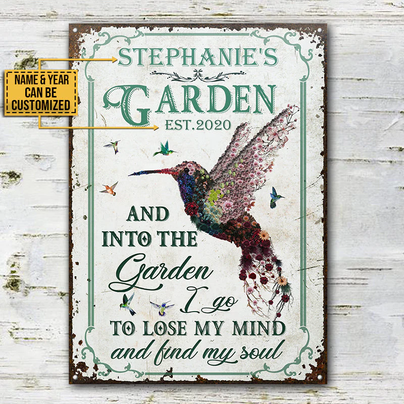 Personalized Hummingbird Garden And Into Customized Classic Metal Signs - Image 3