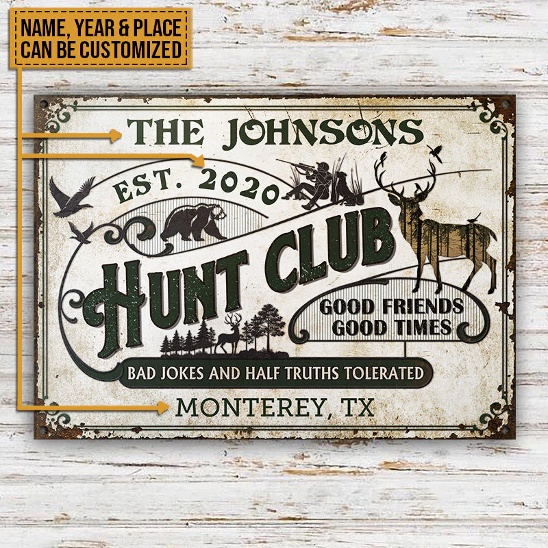 Personalized Hunting Half Truths Tolerated Custom Classic Metal Signs - Image 3