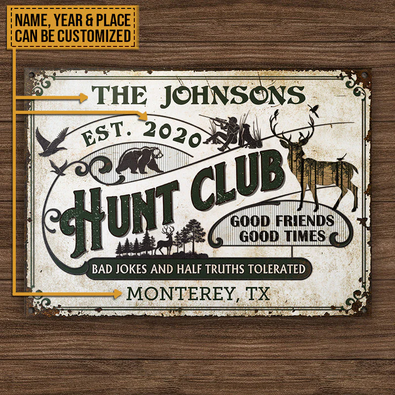 Personalized Hunting Half Truths Tolerated Custom Classic Metal Signs - Image 4