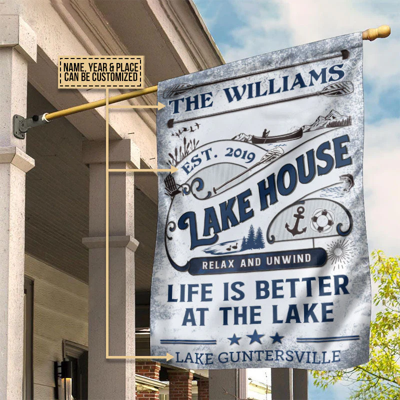 Personalized Lake House Life Is Better Custom Flag - Image 4