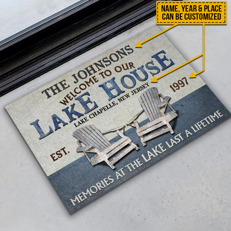 Personalized Lake Memories At The Lake Custom Doormat - Image 3