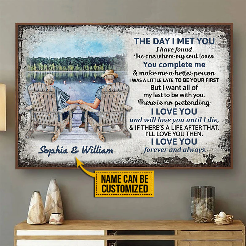 Personalized Lake Old Couple The Day I Met Custom Poster - Image 2