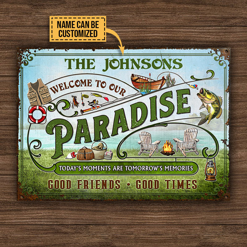 Personalized Lake Paradise Tomorrow's Memories Custom Classic Metal Signs - Image 4