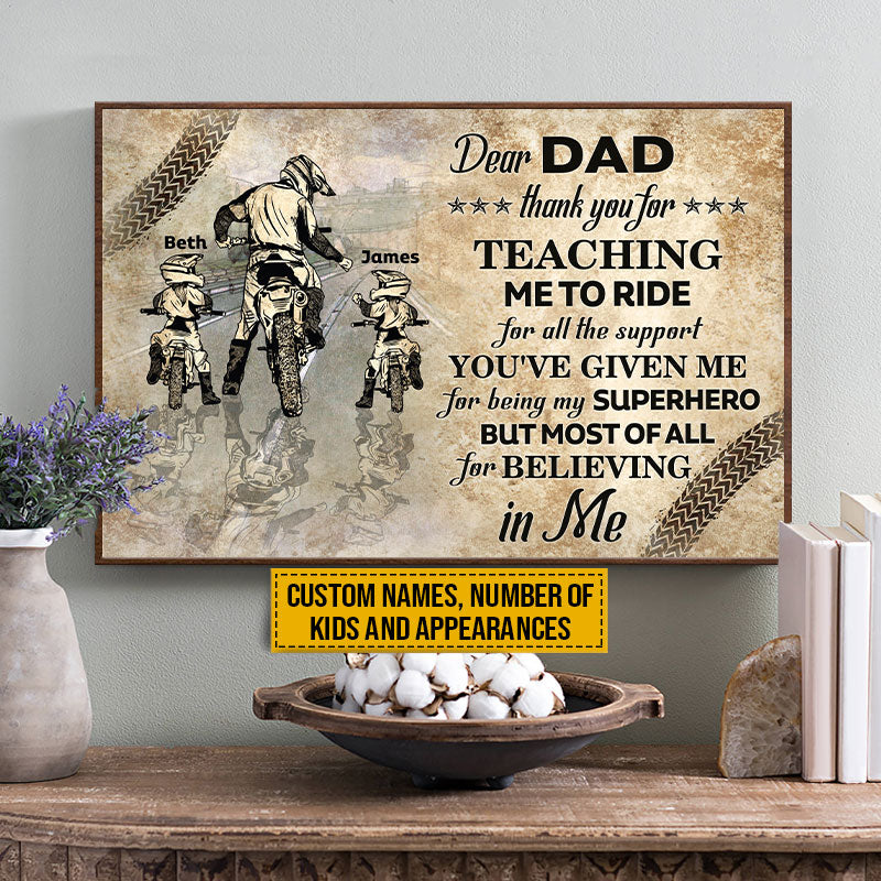 Personalized Motorcycle Riding Dad Thank You Custom Poster - Image 3