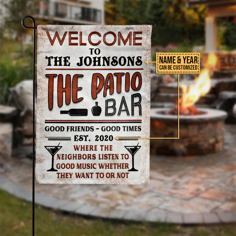 Personalized Patio Backyard Listen To Good Music Custom Flag - Image 2