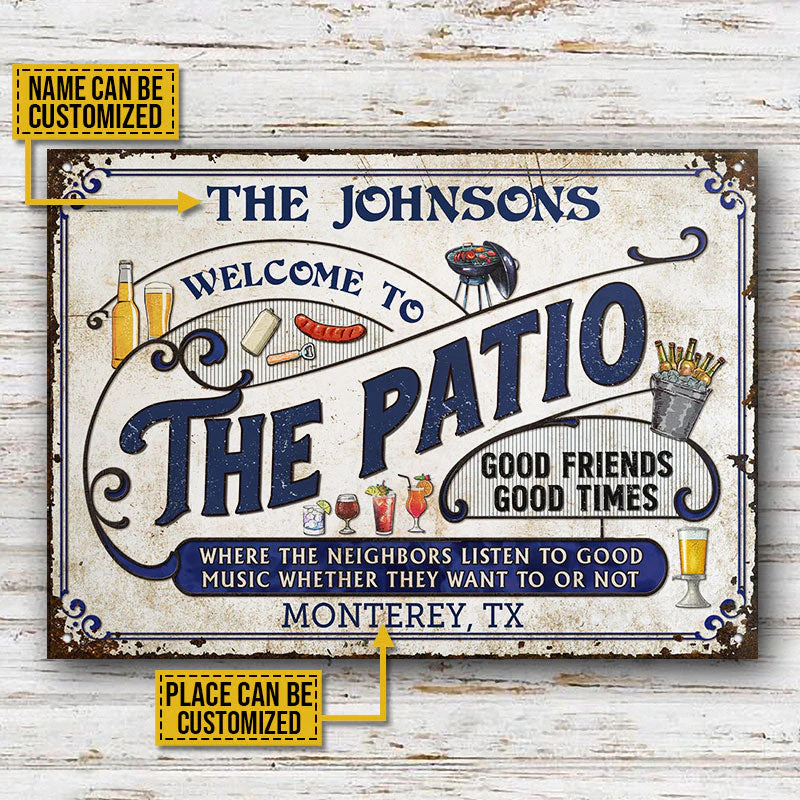 Personalized Patio Grilling Blue Listen To The Good Music Custom Classic Metal Signs - Image 3