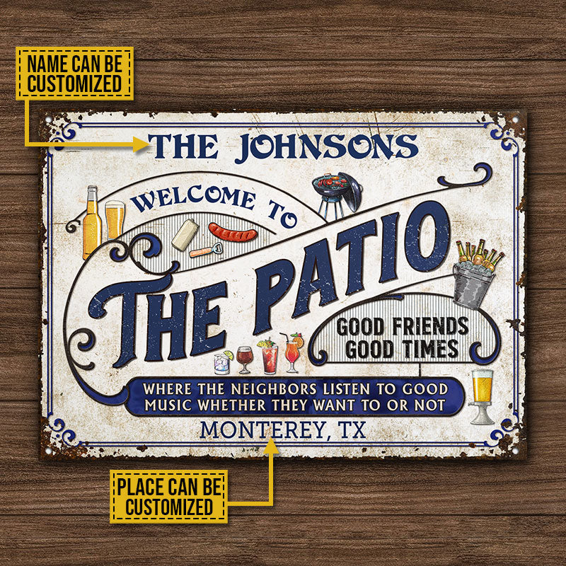 Personalized Patio Grilling Blue Listen To The Good Music Custom Classic Metal Signs - Image 4