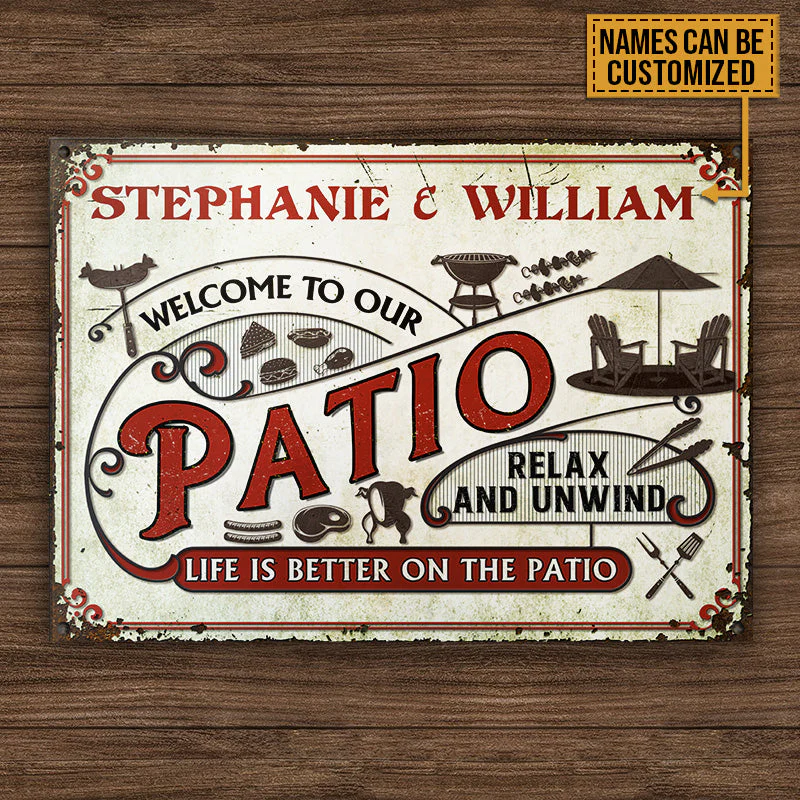 Personalized Patio Grilling Life Is Better Custom Classic Metal Signs - Image 4