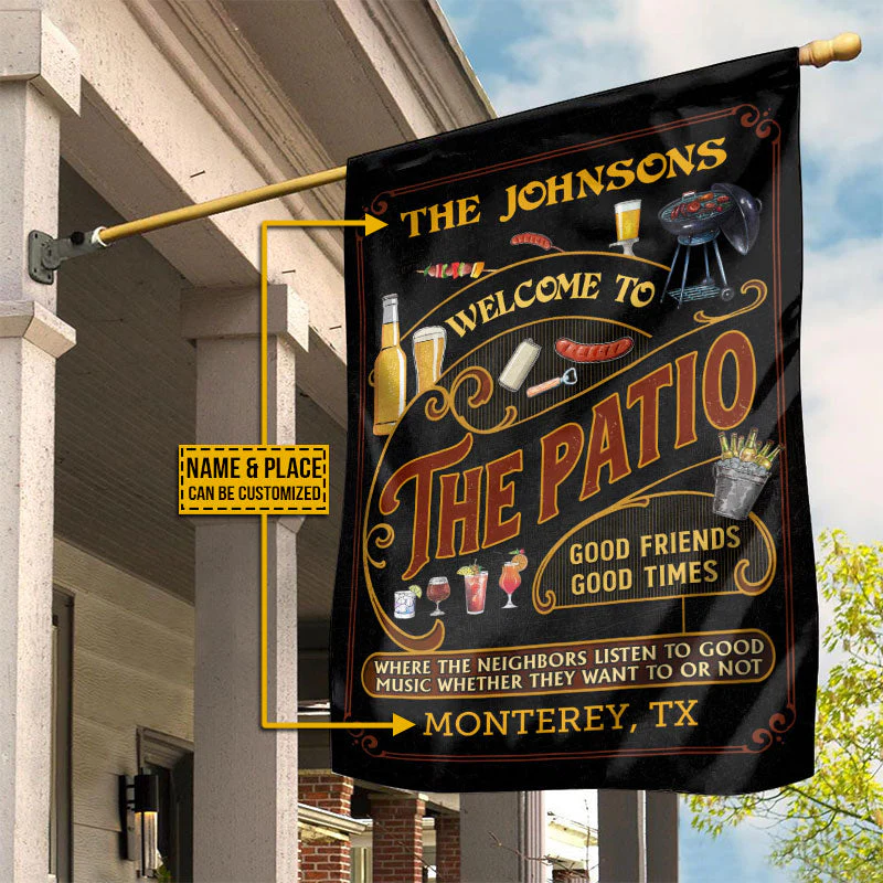 Personalized Patio Grilling Red Listen To The Good Music Black Custom Flag - Image 3