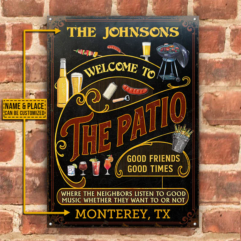 Personalized Patio Grilling Red Listen To The Good Music Black Vertical Custom Classic Metal Signs - Image 2