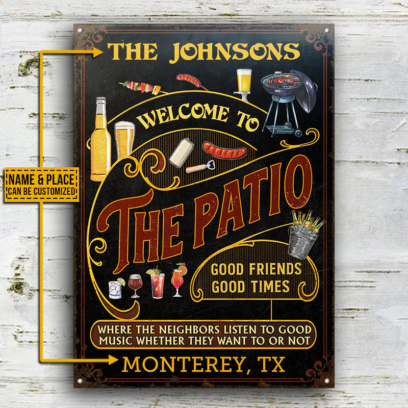 Personalized Patio Grilling Red Listen To The Good Music Black Vertical Custom Classic Metal Signs - Image 3
