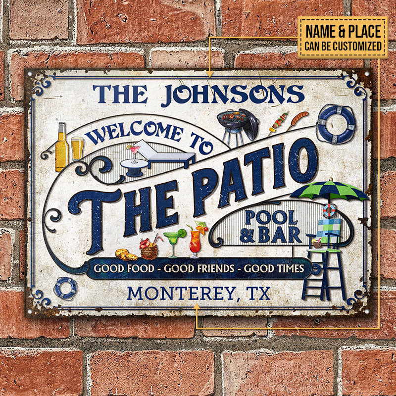 Personalized Patio Pool Good Friends Good Times Custom Classic Metal Signs - Image 2