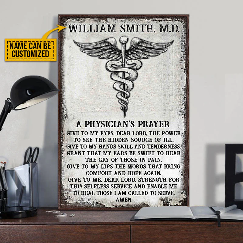 Personalized Physician Prayer Customized Poster - Image 3