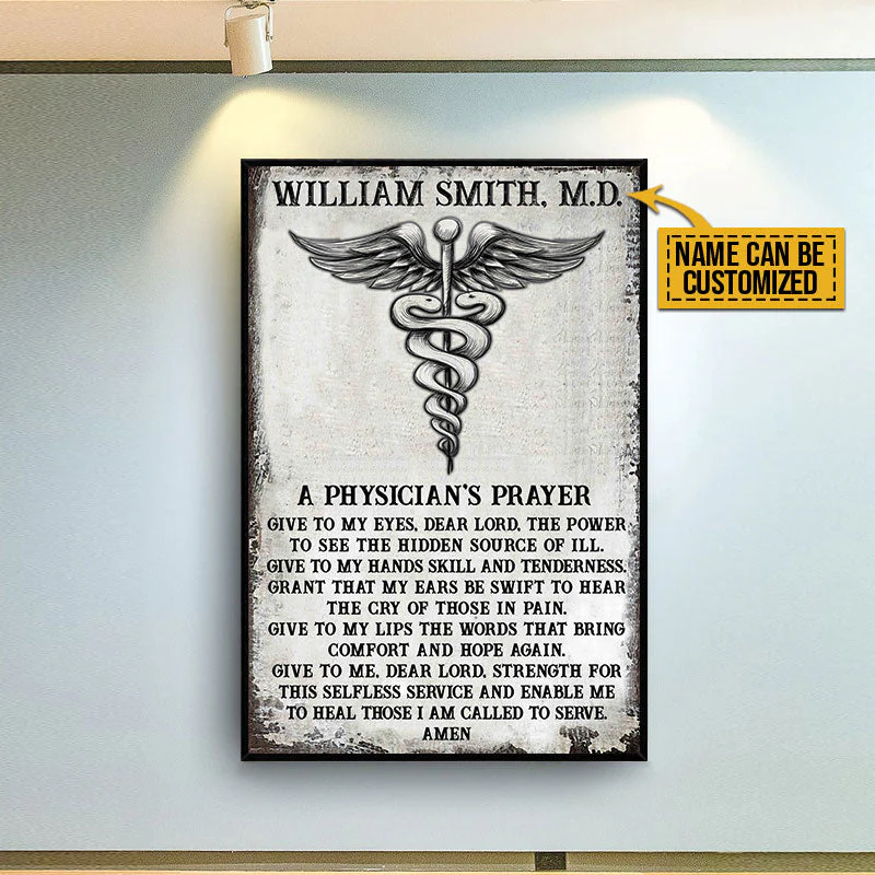 Personalized Physician Prayer Customized Poster - Image 4