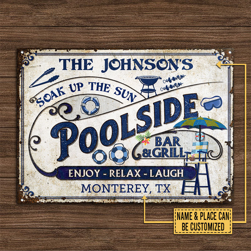 Personalized Pool Bar & Grill Customized Classic Metal Signs - Image 4