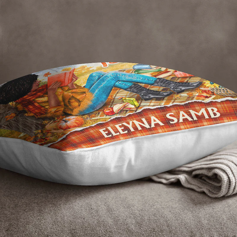 Personalized Reading Girl Just A Girl Who Loves Books Custom Pillow - Image 3