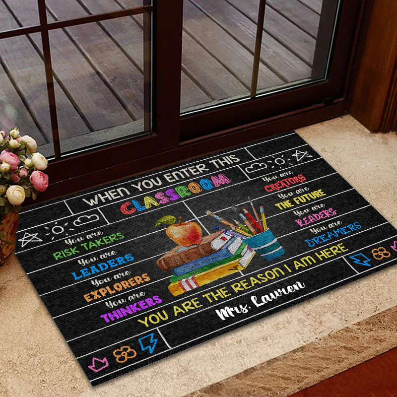 Personalized Teacher When You Enter This Classroom Custom Doormat, Classroom Decor - Image 2