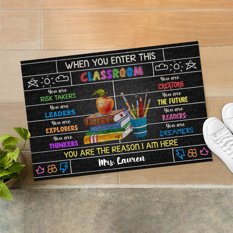 Personalized Teacher When You Enter This Classroom Custom Doormat, Classroom Decor - Image 3